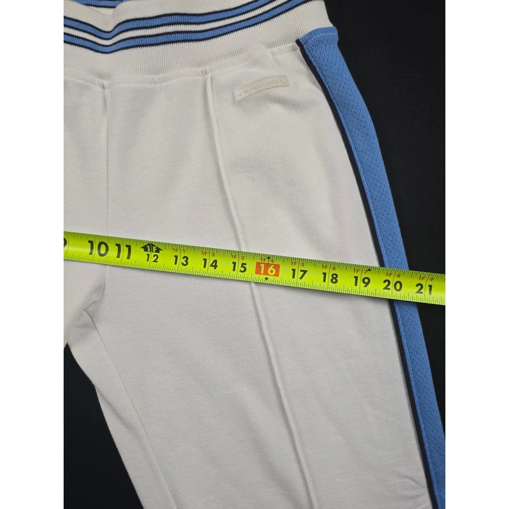 New York Laundry White Track Pants Blue Mesh Stripe Stitched Crease Medium